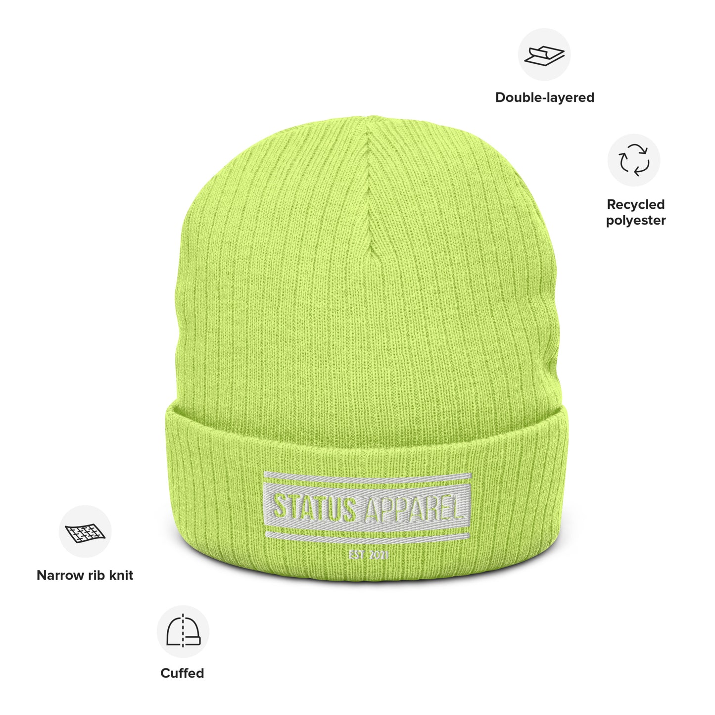 Status bar Ribbed knit beanie