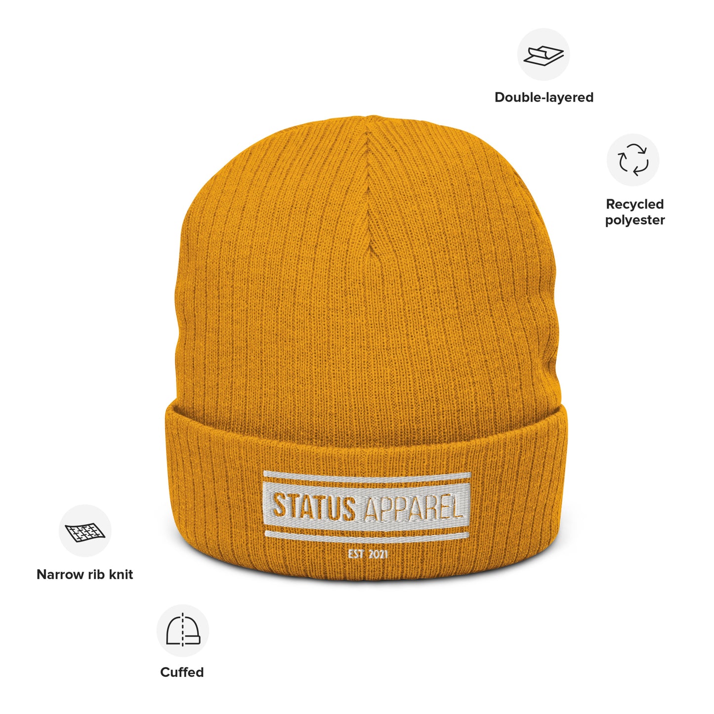 Status bar Ribbed knit beanie